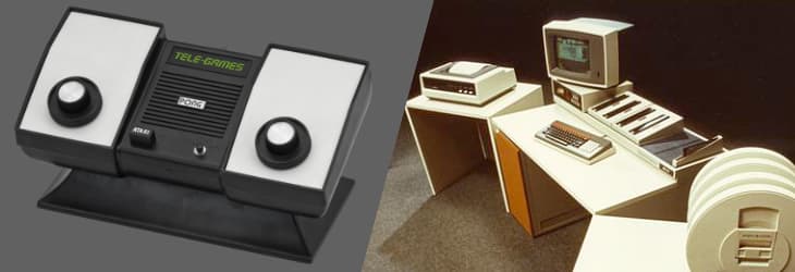 The home version of Atari Pong, and a Sperry BC/7 minicomputer