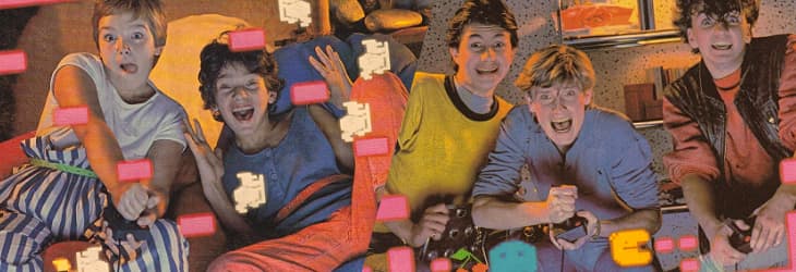 Vintage ads of people having a blast playing video games