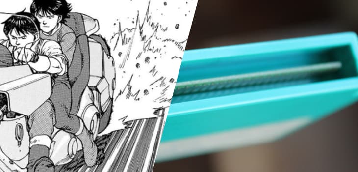 Montage of Akira and Famicom game Cartridge